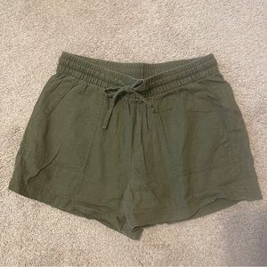 Old Navy Small Women’s Shorts Green Linen Blend Pockets S